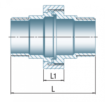 Preview: Verschraubung Typ 335, A/A, flach dichtend, 1/2"